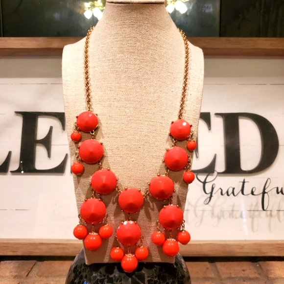 Ily Couture Vintage Statement Necklace Coral - Picture 1 of 11